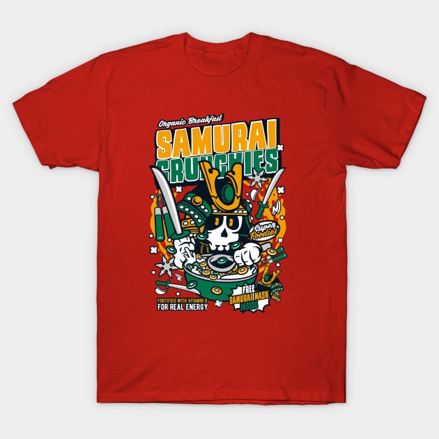 Retro Cartoon Cereal Box // Cereal Samurai Crunchies // Funny Vintage Breakfast Cereal T-Shirt by SLAG_Creative